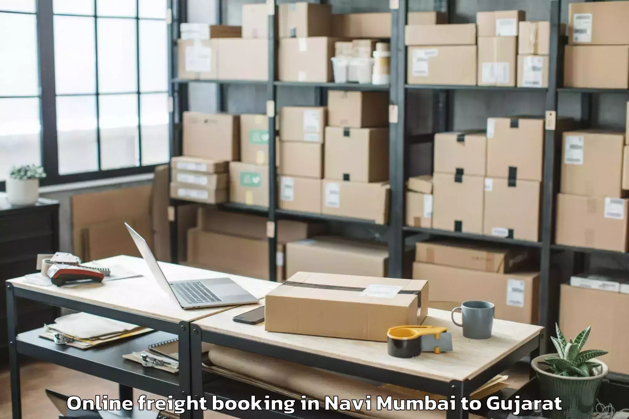 Hassle-Free Navi Mumbai to Dhanera Online Freight Booking